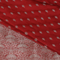 4440 Art silk benarasi cherry red saree with jari boarder