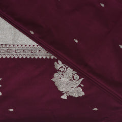 4442 Art silk benarasi burgandi saree with jari motifs