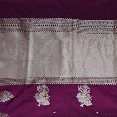 4445 Art silk benarasi grape wine saree with jari motifs