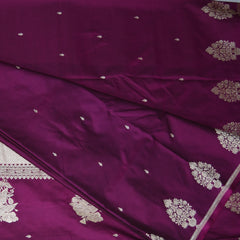 4445 Art silk benarasi grape wine saree with jari motifs