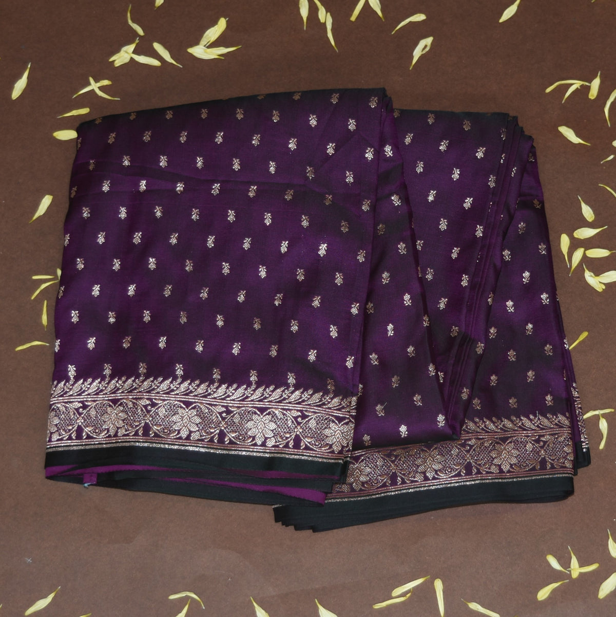4449 Art silk benarasi deep purple saree with jari work