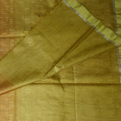 4450 Art silk benarasi yellow & orange saree with jari