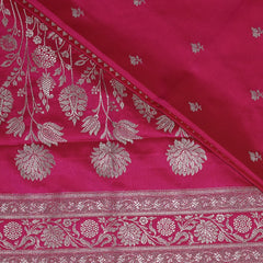 4460 Art silk benarasi rani pink saree with jari
