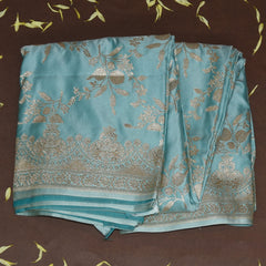 4465 Art silk benarasi pastel blue saree with jari