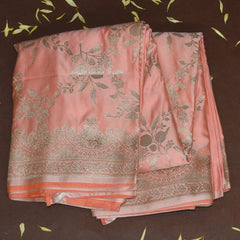 4466 Art silk benarasi peach saree with jari