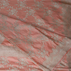 4466 Art silk benarasi peach saree with jari