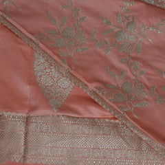 4466 Art silk benarasi peach saree with jari