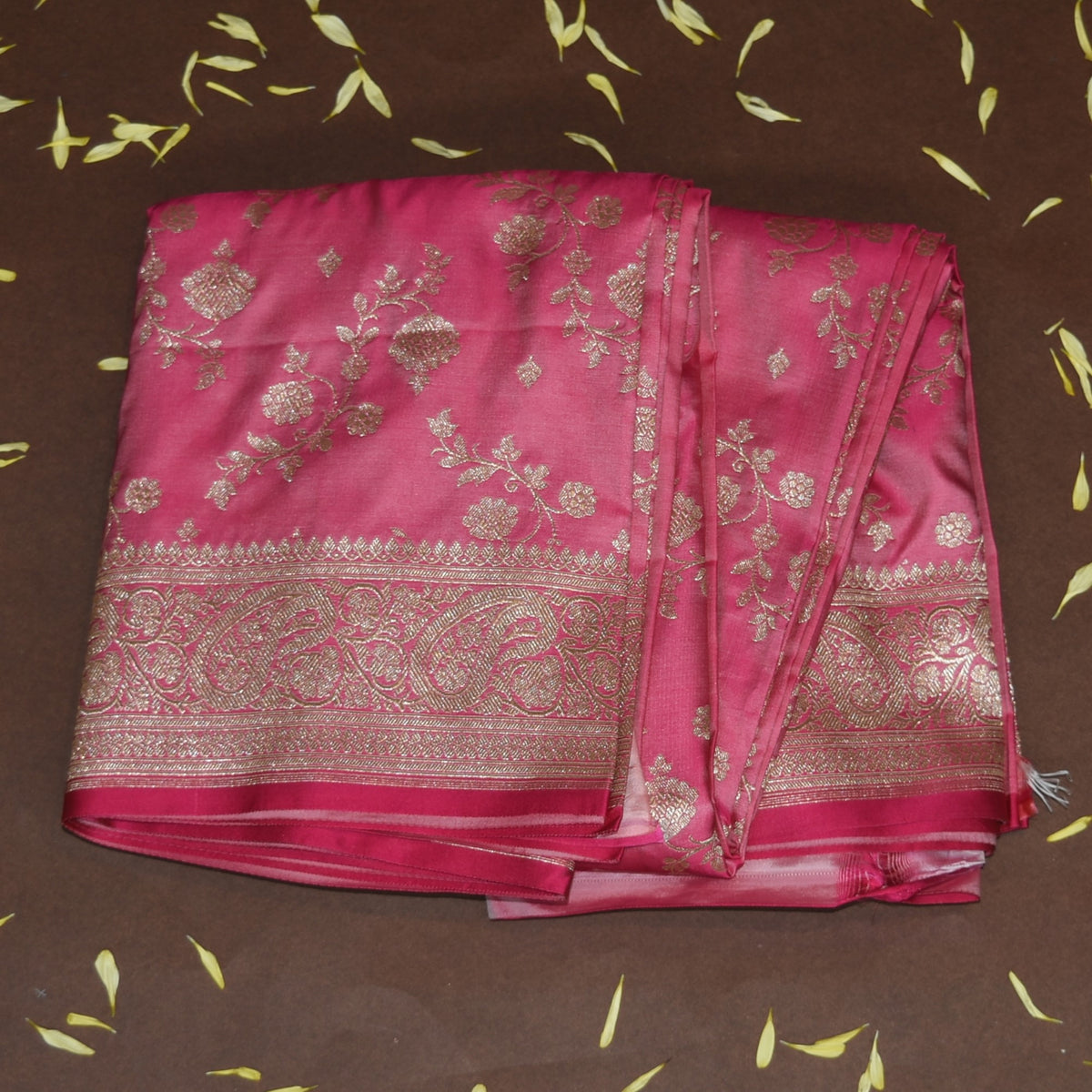 4469 Art silk benarasi baby pink saree with jari boarder
