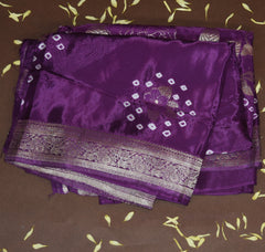 4470 Benarasi semi silk purple saree with jari boarder