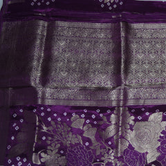 4470 Benarasi semi silk purple saree with jari boarder