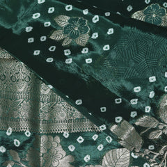 4471 Benarasi semi silk bottle green saree with jari