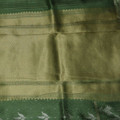 4479 crepe mashroo benara leaf green saree with jari work