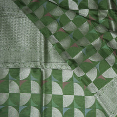 4480 benaras silk leaf green saree with jari work