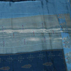 4483 benaras silk teal blue saree with sky blue jari boarder
