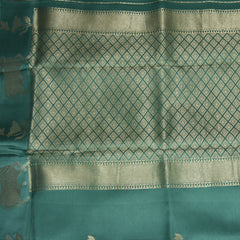 4486 ccrepe mashroo benaras sea green saree with jari moifs