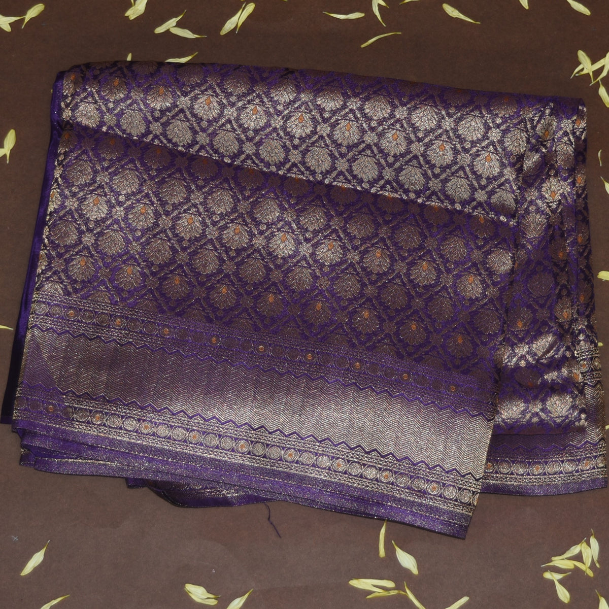 4492 benaras silk purple saree with full jari work