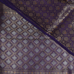 4492 benaras silk purple saree with full jari work