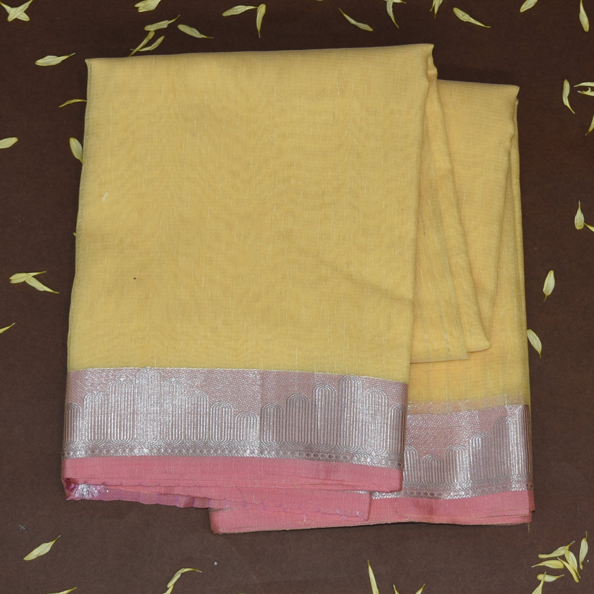 4496 benaras super net lemon yellow saree with jari boarder