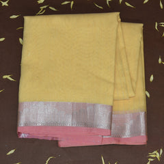 4496 benaras super net lemon yellow saree with jari boarder
