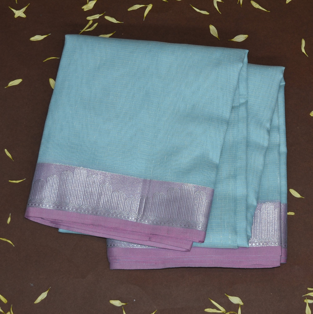 4499 benaras super net light blue saree with pink boarder