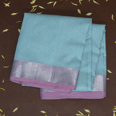 4499 benaras super net light blue saree with pink boarder
