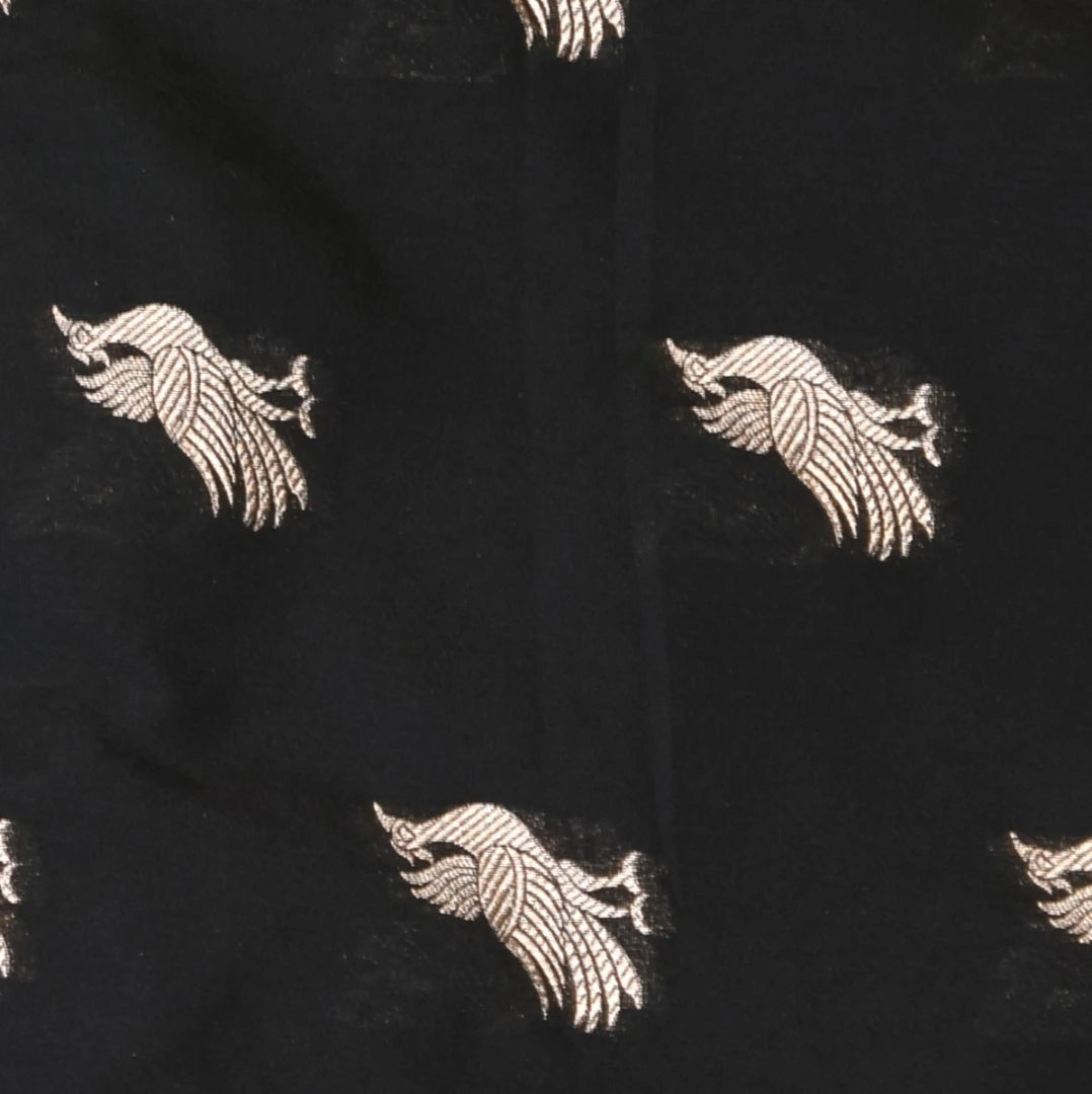 Banarasi Art Silk Black Saree Jari Boarder with Blouse