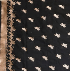 Banarasi Art Silk Black Saree Jari Boarder with Blouse