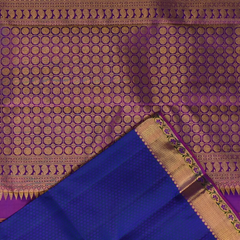 Kanchipuram Silk Electric Indigo Saree with Blouse