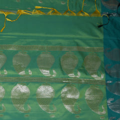 4500 benaras silk leaf green saree with jari motifs