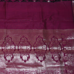 4523 semi silk rani pink saree with jari work