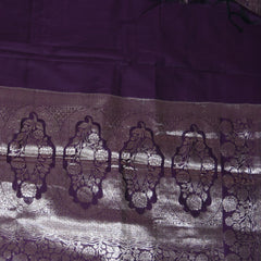 4526 Semi silk dark purple saree with jari boarder