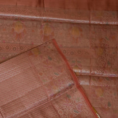 Banarasi Peach Saree with Blouse