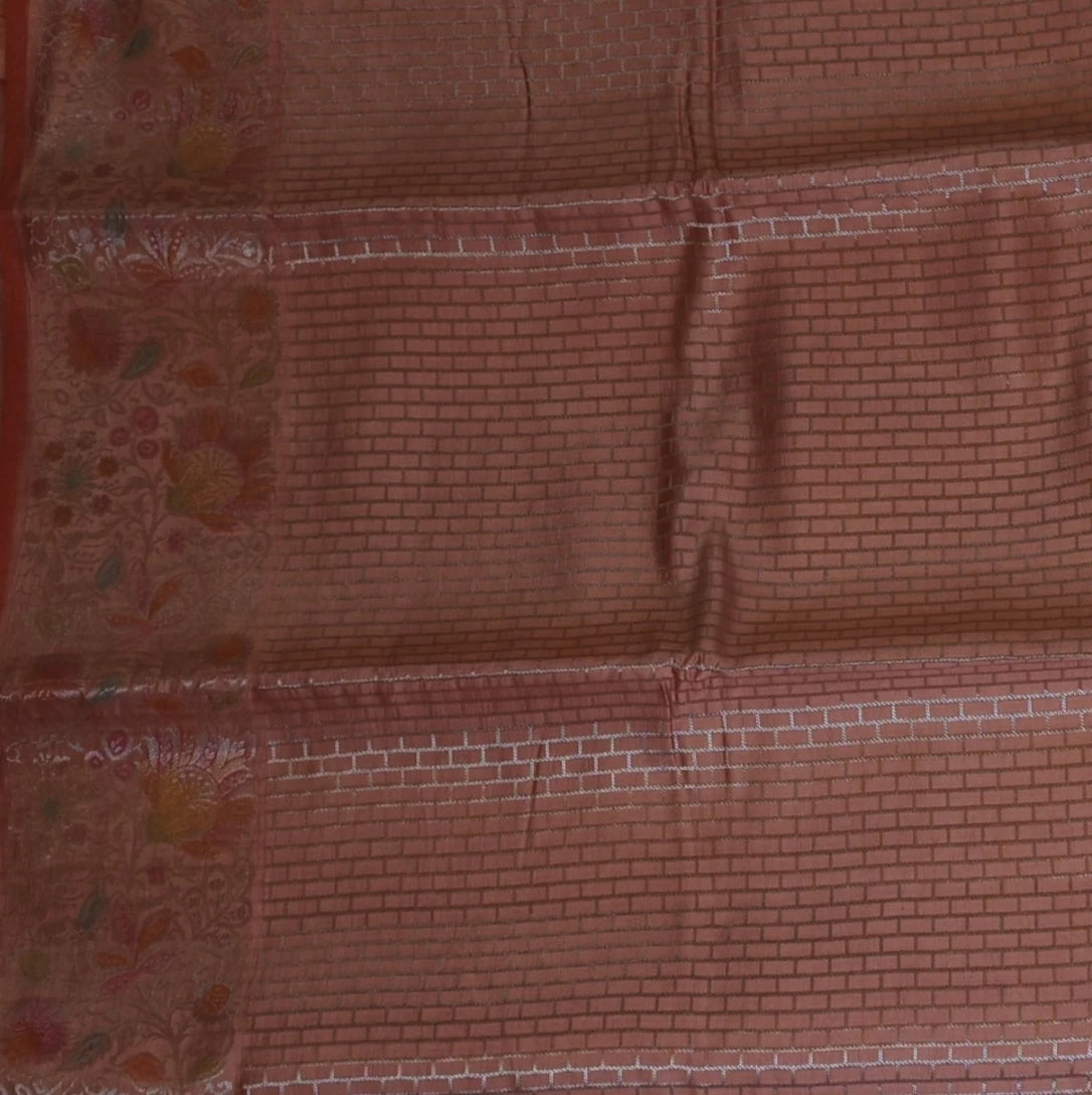 Banarasi Peach Saree with Blouse