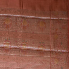 Banarasi Peach Saree with Blouse