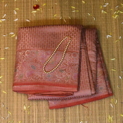 Banarasi Peach Saree with Blouse