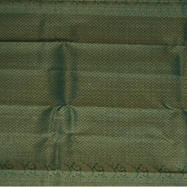 Kanchipuram Silk Teal Green Saree with Blouse