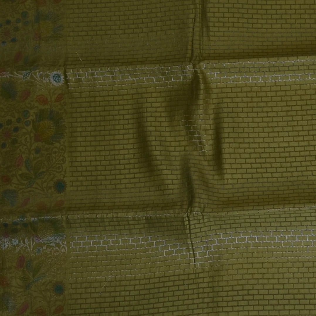 Banarasi Pista Green Saree with Blouse