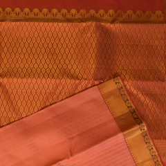 Kanchipuram Silk Peachy Pink Saree with Blouse