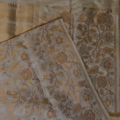 Banarasi Pure White Jari Boarder with Blouse