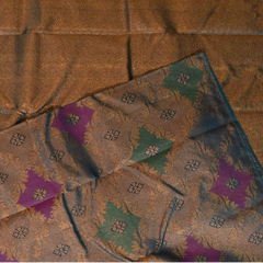 Kanchipuram Silk Taupe Gray Saree with Blouse