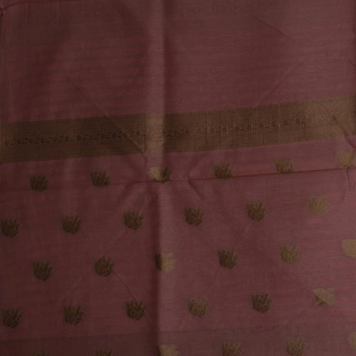 Pink Benares Chanderi Saree with Full Zari Work