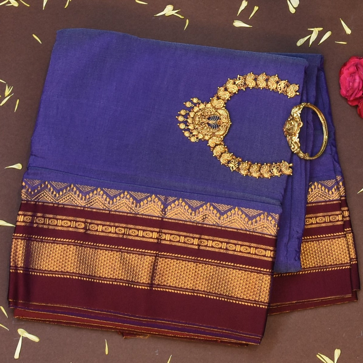 Ilkal Cotton Silk Royal Purple Saree with Blouse