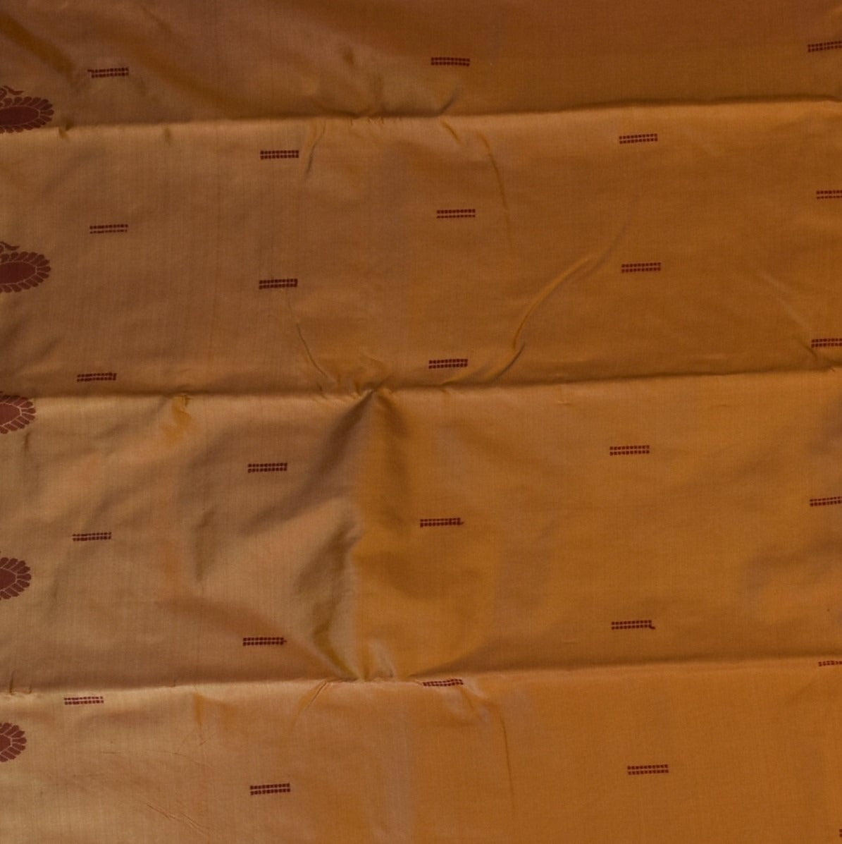 Kanchivaram silk Bronze Orange Saree with Blouse