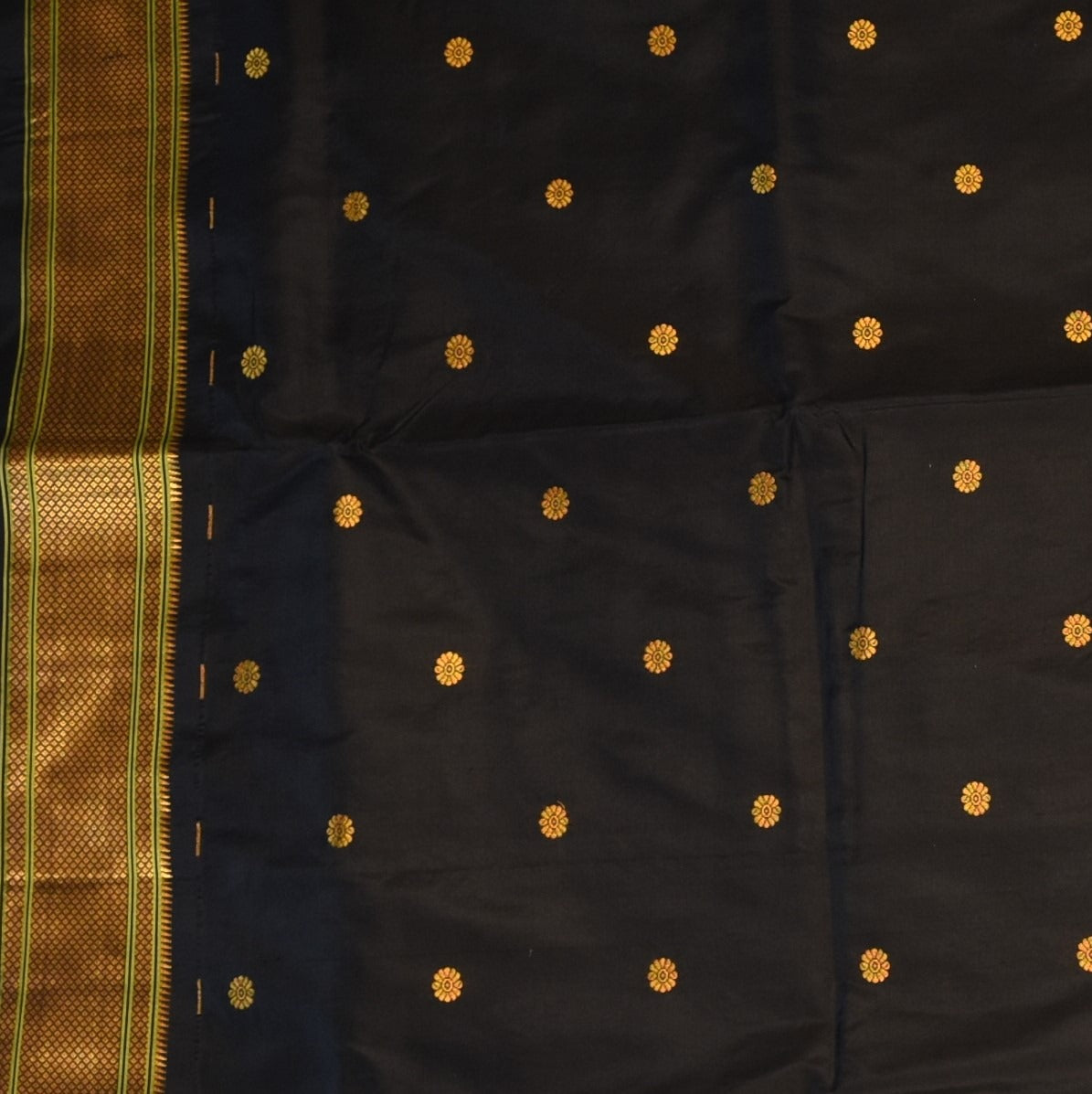 Gadwal paithani pure silk Shadow Black Saree with Blouse