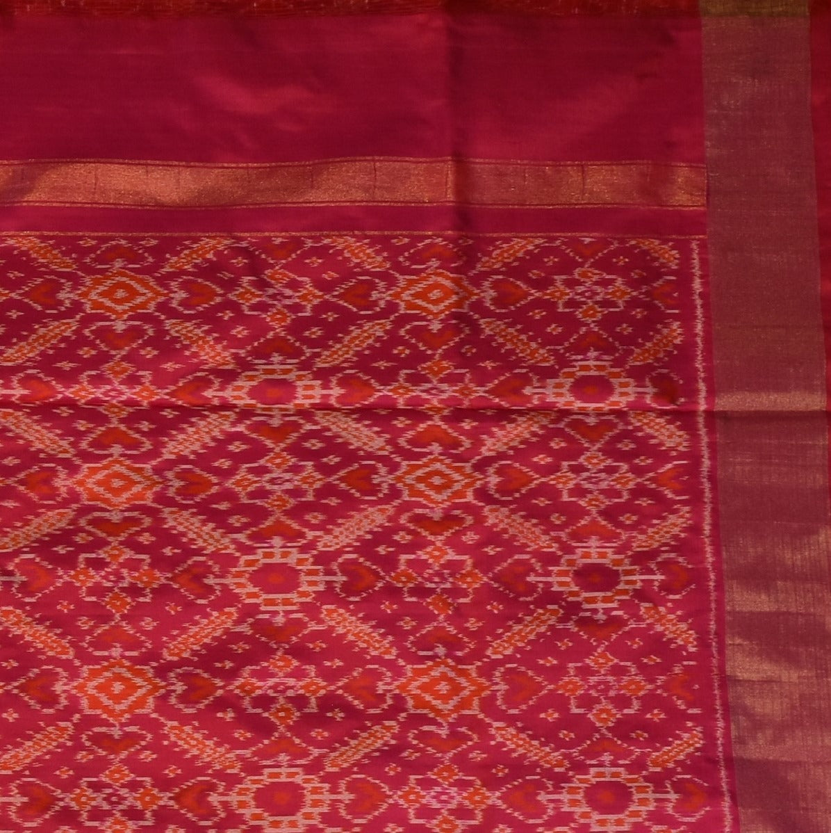 Pochampally ikkat Deep Merlot Saree with Blouse