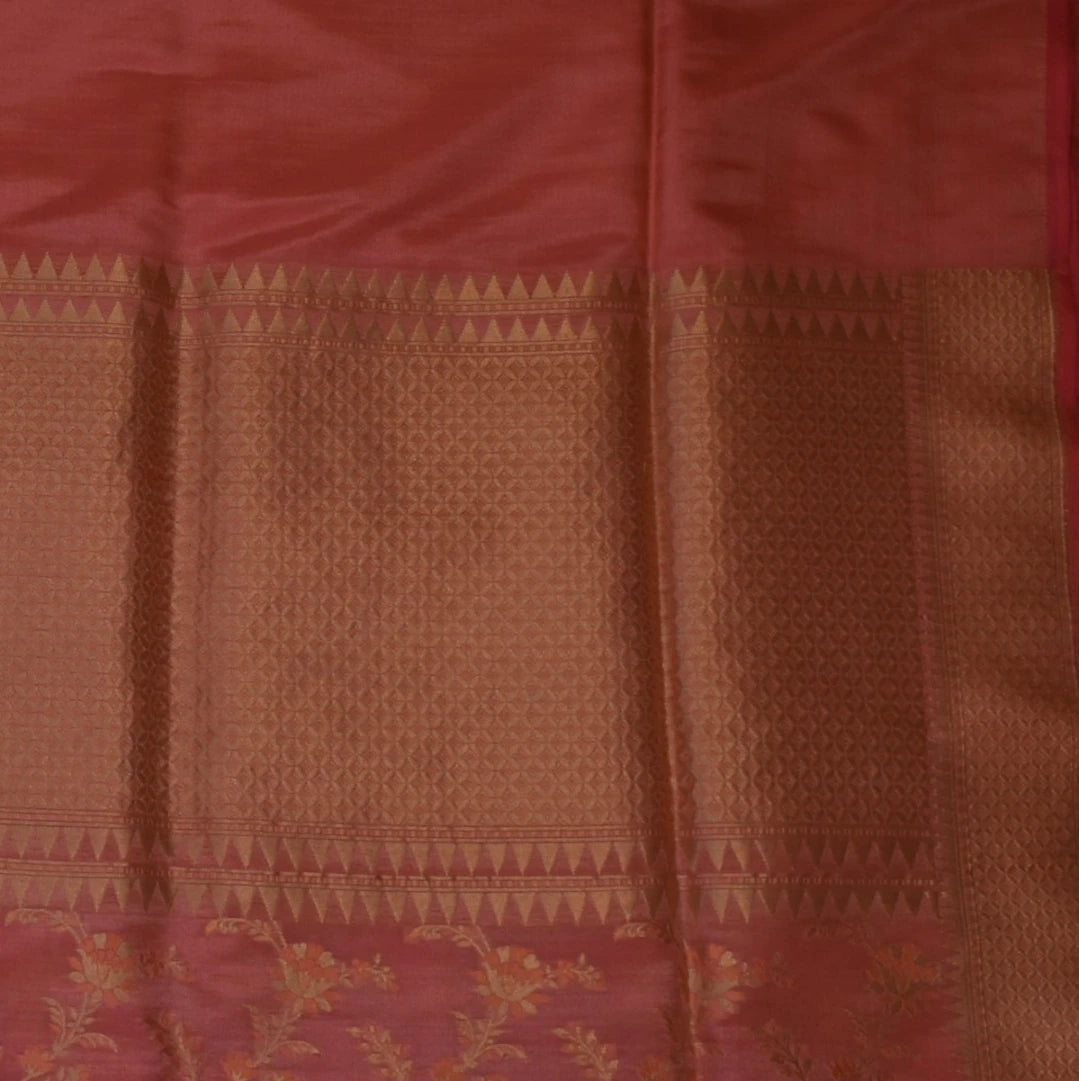 Banarasi Peach Saree Jaal Design with Blouse