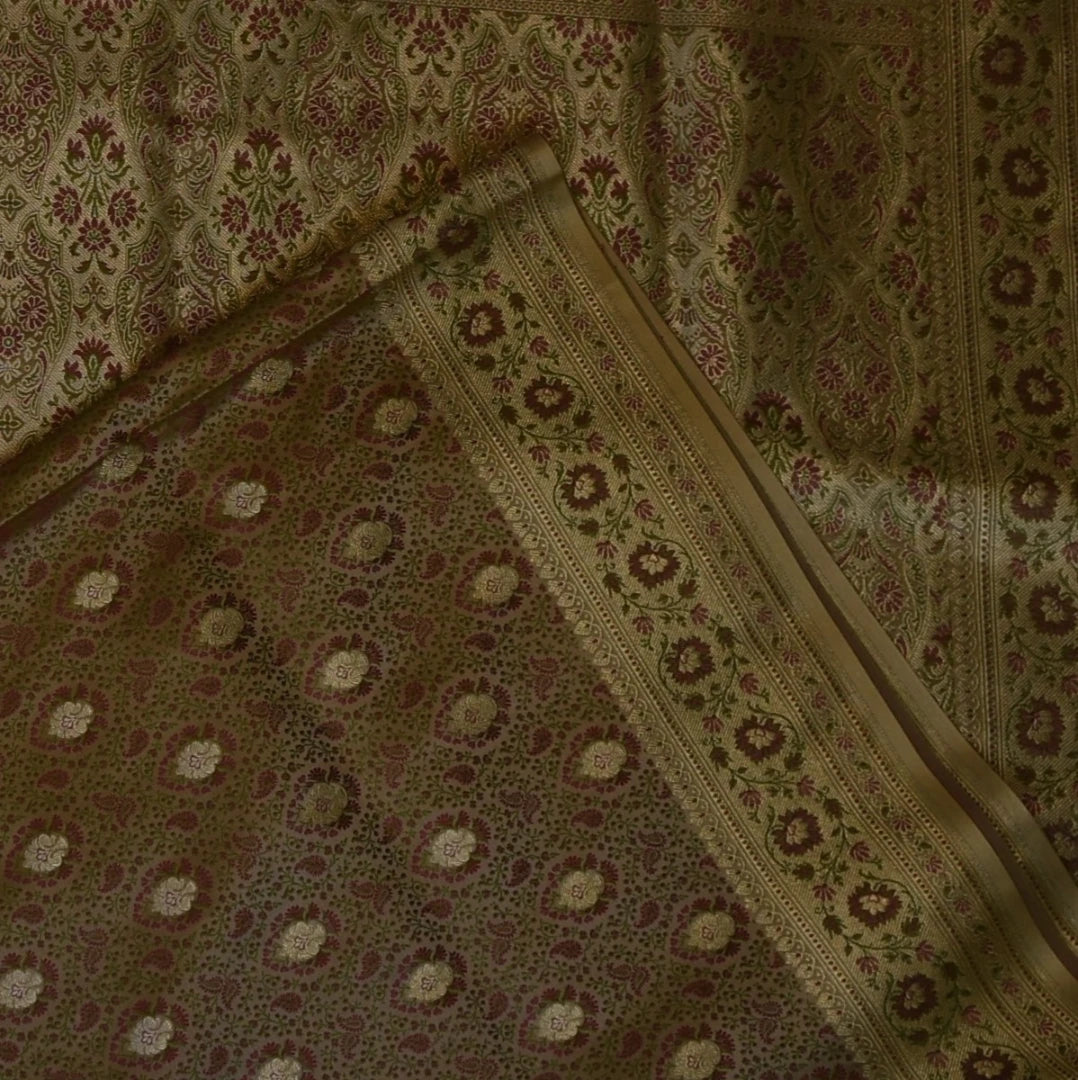 Banarasi Ar Silk Beige Saree Jari Thread Work Boarder with Blouse