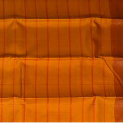 Kanchipuram Silk Bright Orange Saree with Blouse