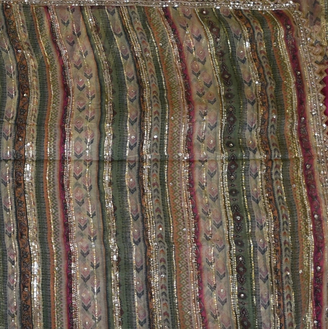 Chiffon Multi Colour Saree with Blouse