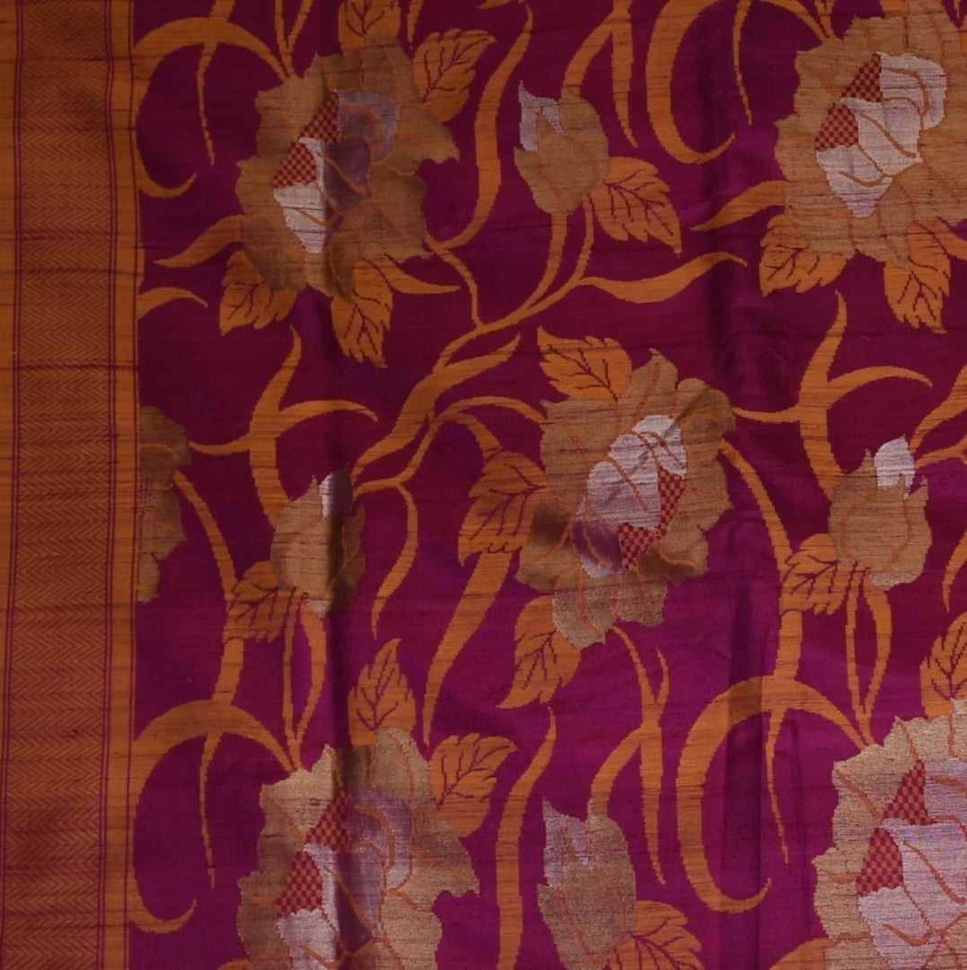Banarasi Tussur Silk Pink Saree With Thread Work Boarder with Blouse